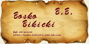 Boško Bikicki vizit kartica